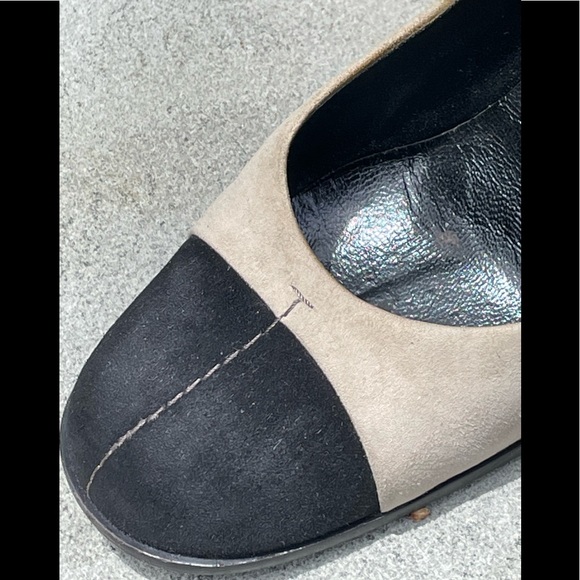 Prada Two Tone Buff and Black Suede Shoes - Picture 10 of 11